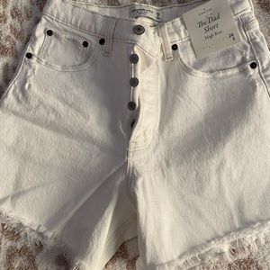 White- Curve Love Dad High Rise Shorts